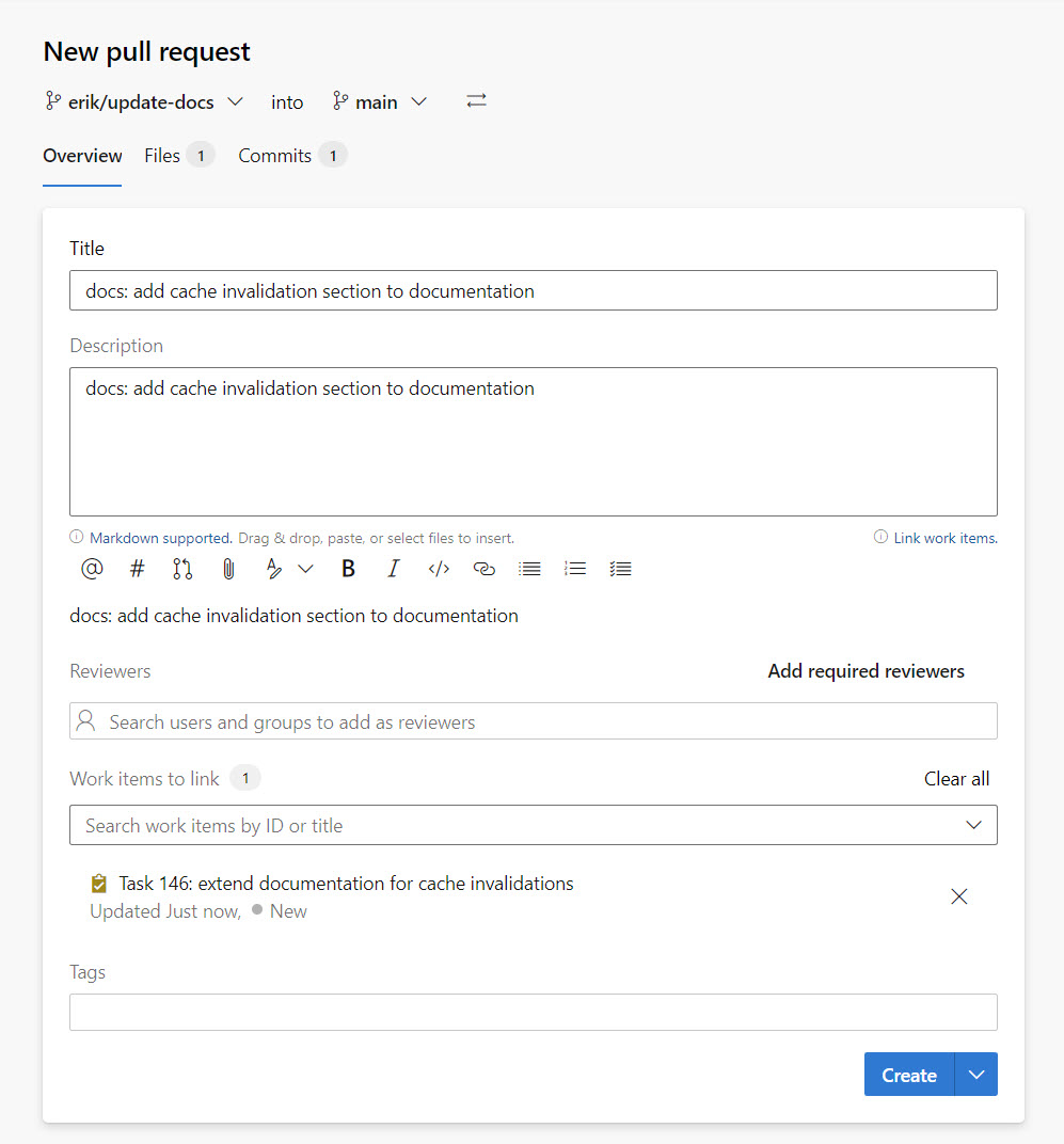 Create pull request for documentation change